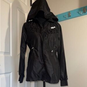 Fila Black Hooded Utility Windbreaker Jacket